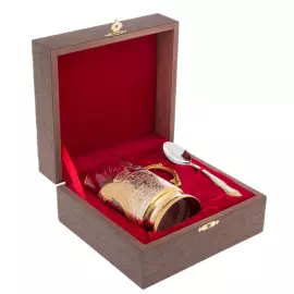 Подстаканник "ФСБ. Триколор" с эмалью, Златоуст