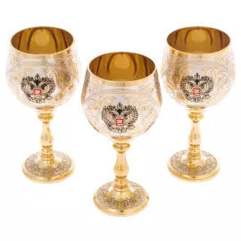 Набор для водки "Герб РФ" на 3 персоны, Златоуст