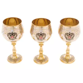 Набор для водки "Герб РФ" на 3 персоны, Златоуст