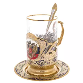 Подстаканник "Герб РФ" с орнаментом, Златоуст