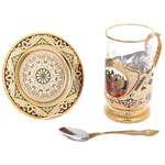 "Coat of Arms of the Russian Federation" cup holder with ornament, Zlatoust