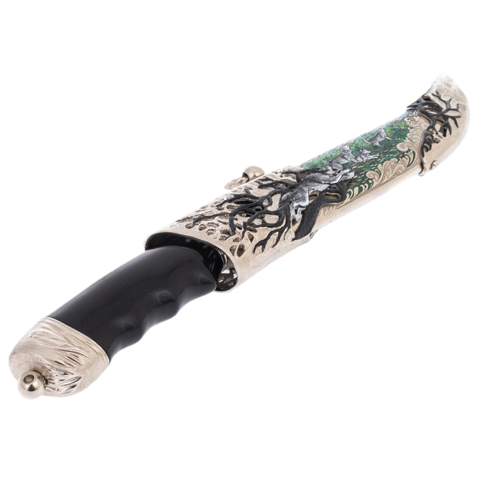 Souvenir knife made of Damascus steel "Wolf pack" Zlatoust