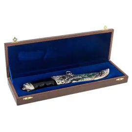 Нож сувенирный из дамасской стали "Волчья стая" Златоуст