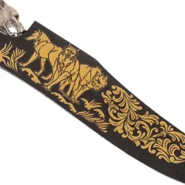 Нож сувенирный из дамасской стали "Волчья стая в горах" Златоуст