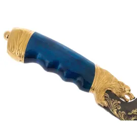 Нож сувенирный из дамасской стали "Волчья стая в полях" Златоуст