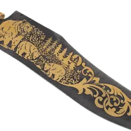 Нож сувенирный из дамасской стали "Медведи" Златоуст