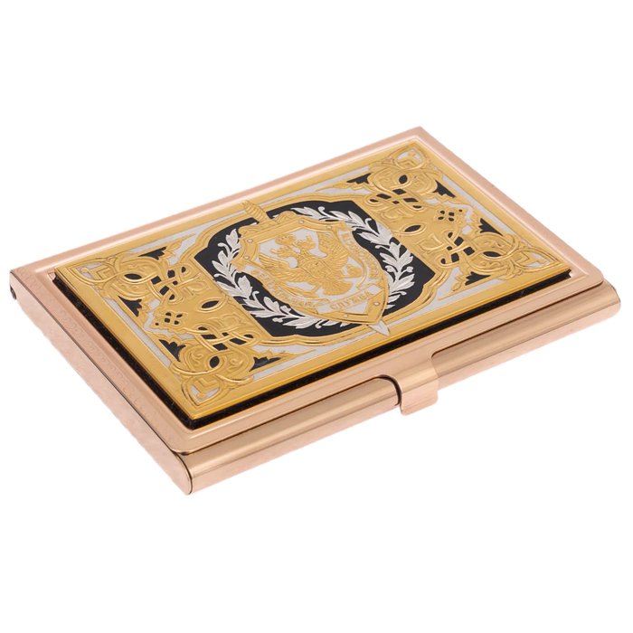 FSB business card holder with enamel, Zlatoust