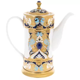 Кофейный сервиз "Утренний" с лазуритом, на 4 персоны, Златоуст