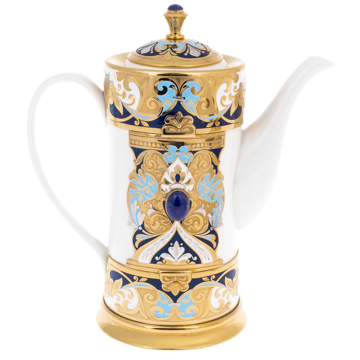 Coffee set "Morning" with lapis lazuli, for 4 persons, Zlatoust