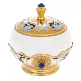 Кофейный сервиз "Утренний" с лазуритом, на 4 персоны, Златоуст