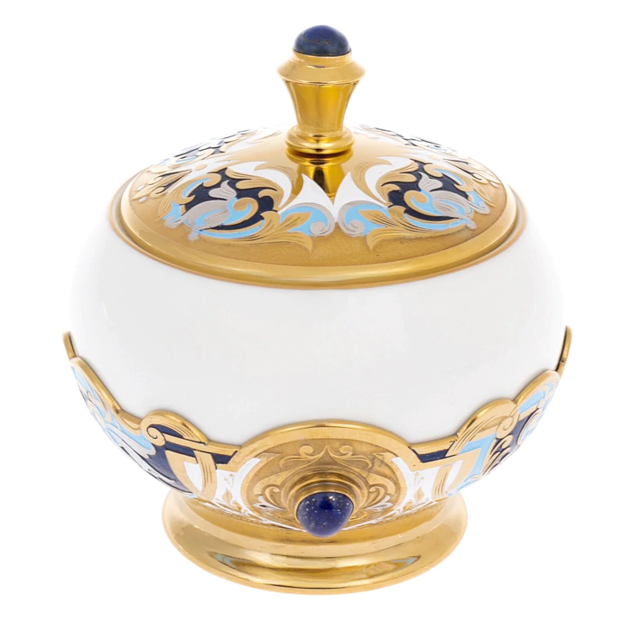 Coffee set "Morning" with lapis lazuli, for 4 persons, Zlatoust