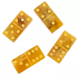 Домино из натурального янтаря "Классика" в подарочной шкатулке