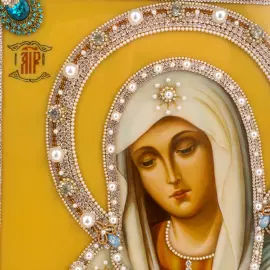 Icon with precious stones "Tenderness"