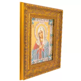 Icon with precious stones "Tenderness"