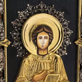 Икона с художественным литьём "Пантелеймон"