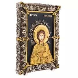 Икона с художественным литьём "Пантелеймон"