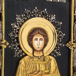 Икона с художественным литьём "Пантелеймон"