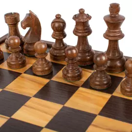 Olive wood and wenge chess set "Staunton"