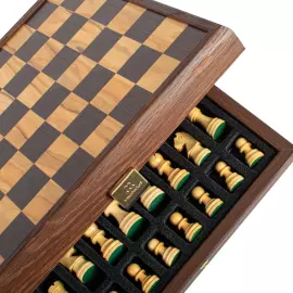 Olive wood and wenge chess set "Staunton"