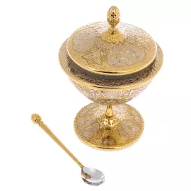 Икорница "Артишок" с ложечкой, Златоуст