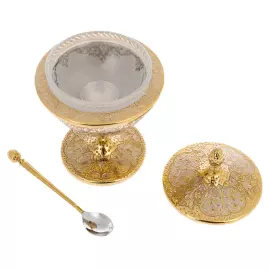 Икорница "Артишок" с ложечкой, Златоуст