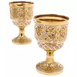 Набор с чарками на блюде "Солнце" на 4 персоны, 5 предметов, Златоуст