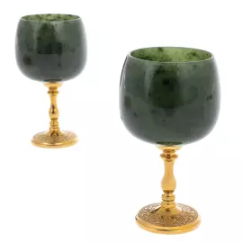 Set of glasses made of jade "Romance" for 2 persons, Zlatoust