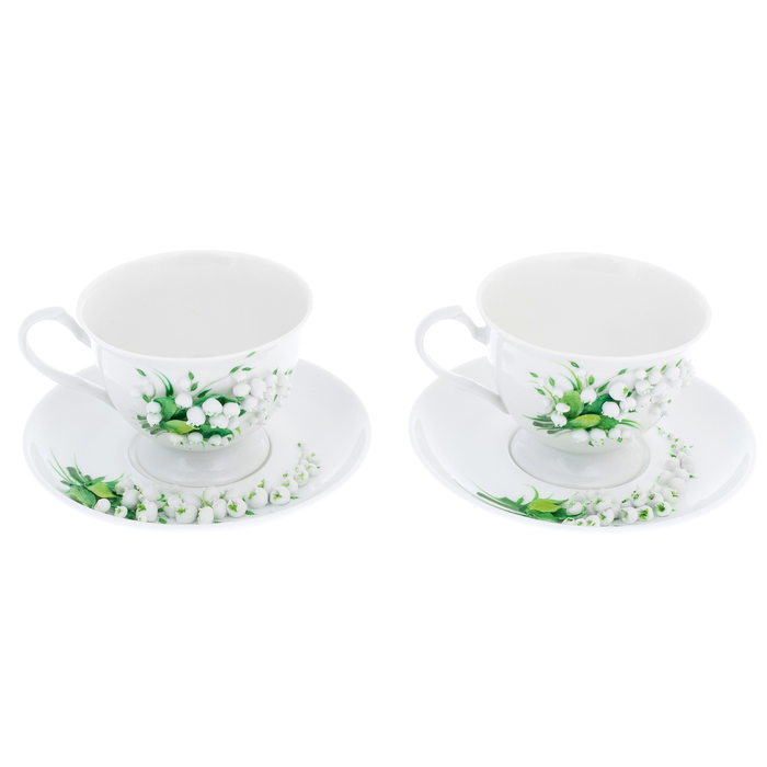 Porcelain coffee set "Lilies of the Valley" for 2 persons