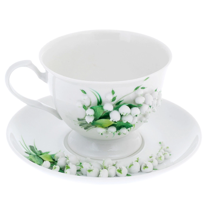 Porcelain coffee set "Lilies of the Valley" for 2 persons