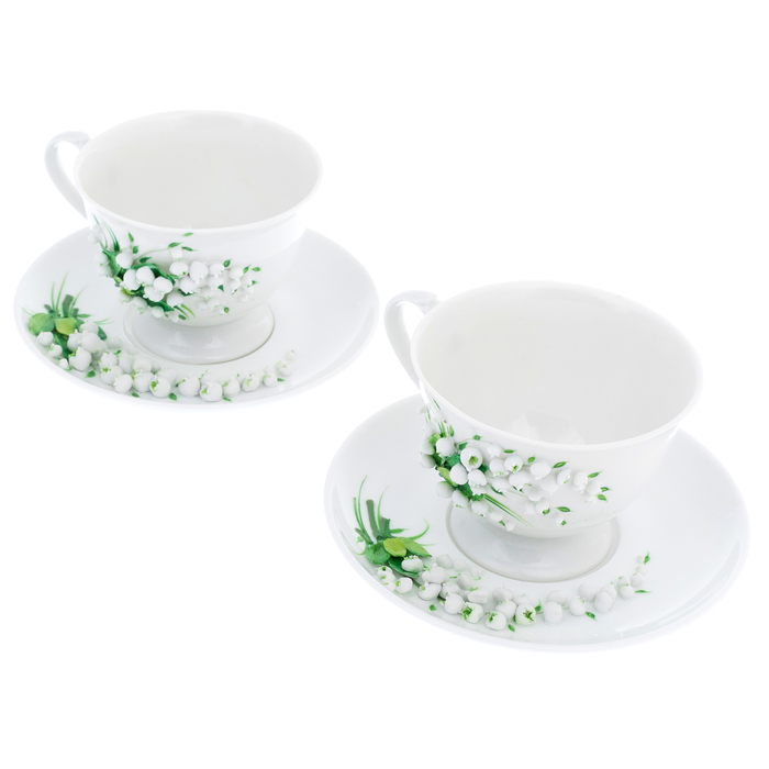 Porcelain coffee set "Lilies of the Valley" for 2 persons
