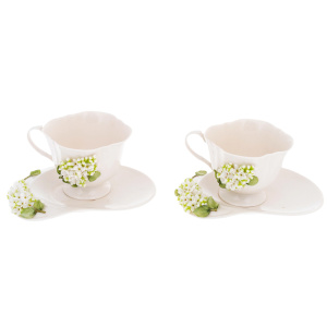 Porcelain tea set "White lilac" for 2 persons