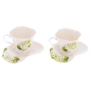 Porcelain tea set "White lilac" for 2 persons