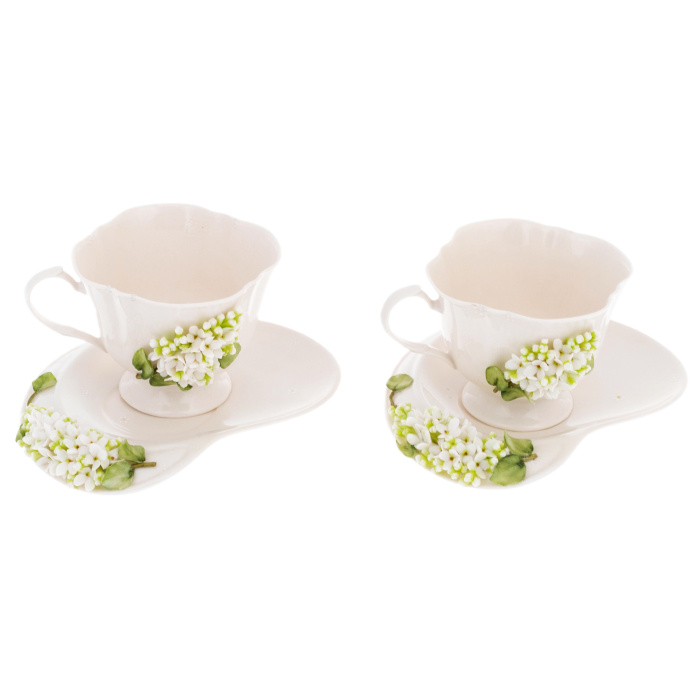 Porcelain tea set "White lilac" for 2 persons