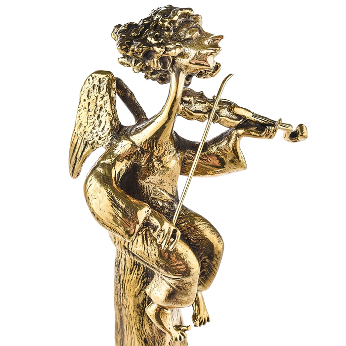 Brass statuette "Angel with violin"