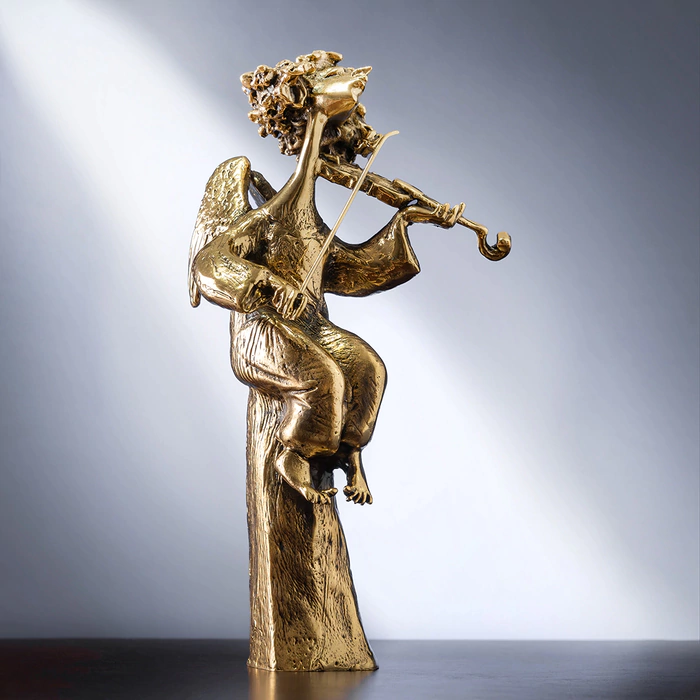 Brass statuette "Angel with violin"