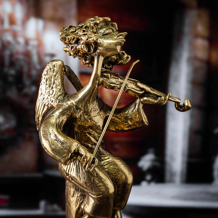Brass statuette "Angel with violin"