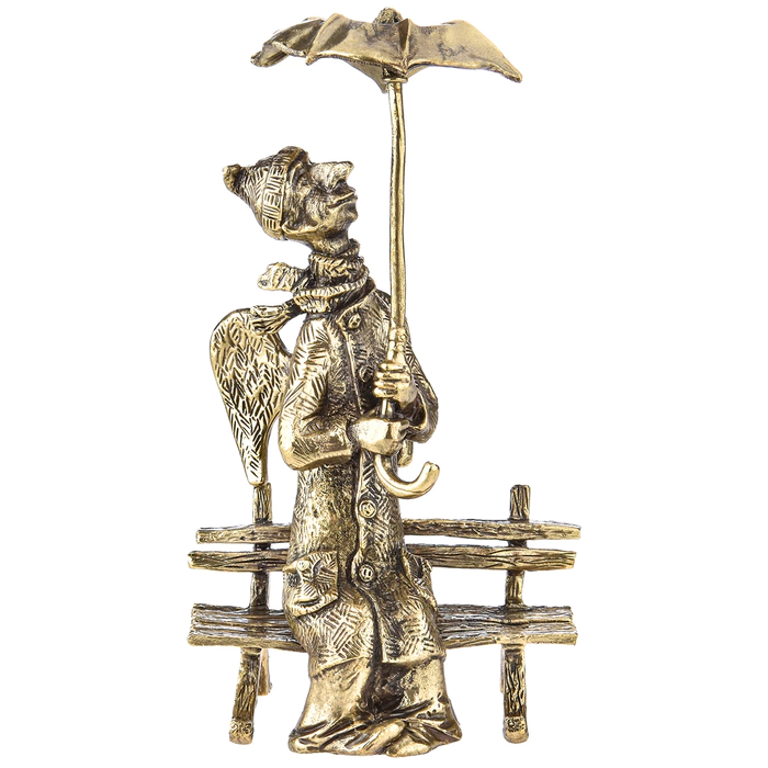Brass statuette "Angel with an umbrella"