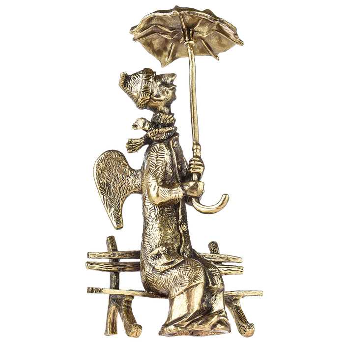 Brass statuette "Angel with an umbrella"