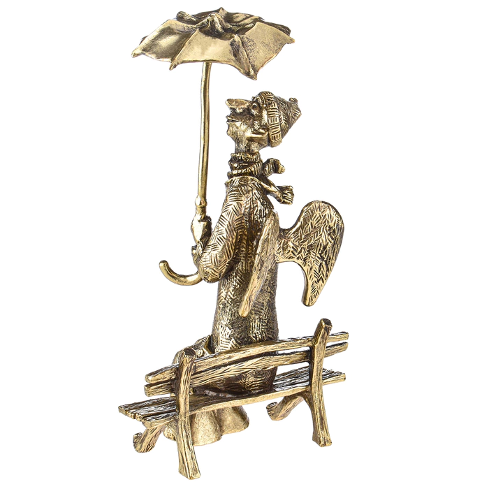 Brass statuette "Angel with an umbrella"