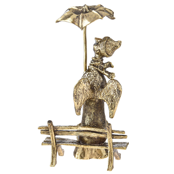 Brass statuette "Angel with an umbrella"