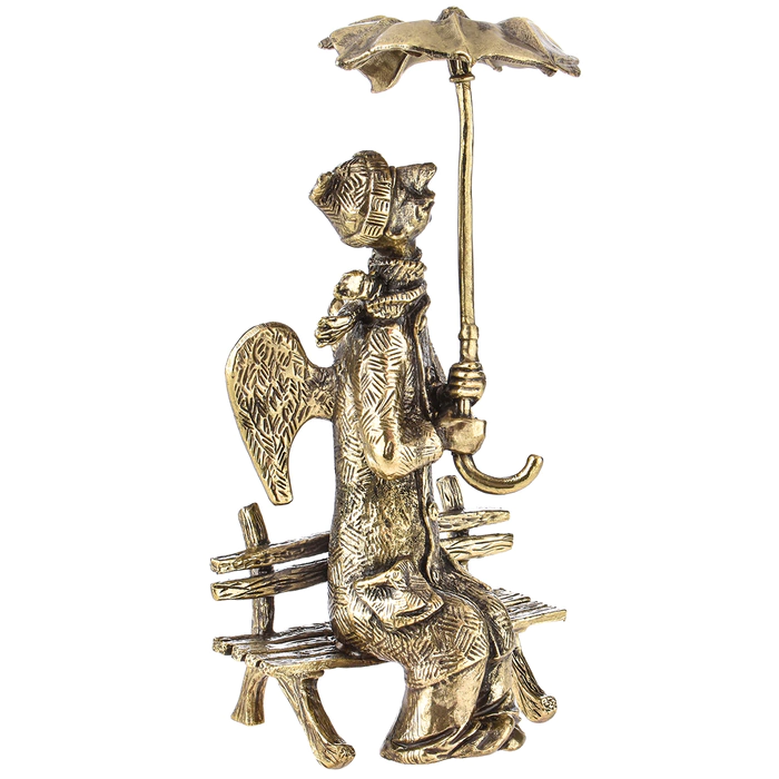 Brass statuette "Angel with an umbrella"