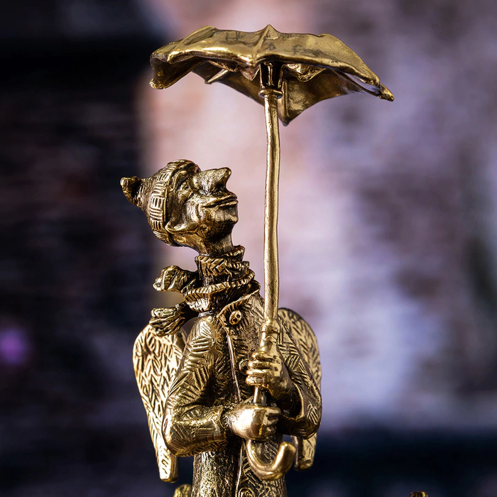 Brass statuette "Angel with an umbrella"