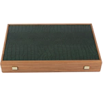 Backgammon with crocodile eco-leather "Manopoulos" green