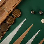 Backgammon with crocodile eco-leather "Manopoulos" green