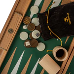 Backgammon with crocodile eco-leather "Manopoulos" green