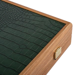 Backgammon with crocodile eco-leather "Manopoulos" green
