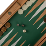 Backgammon with crocodile eco-leather "Manopoulos" green