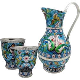 Silver drinking set "Spring" for 2 persons, finish