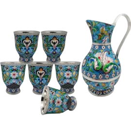 Silver drinking set "Spring" for 6 persons, finish