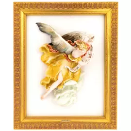 Барельеф из фарфора "Рождественский ангел"